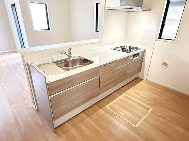 川越市むさし野2期　新築一戸建て　2号棟のキッチン|使いやすいキッチンです