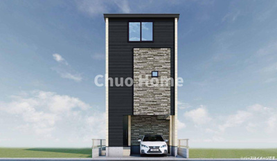 【完成予想図】 | 江戸川区中央2丁目新築分譲住宅 | 外観パース