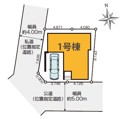 練馬区富士見台2丁目　南西角地　ハイグレード住宅　限定1棟の区画図