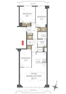 【間取り】コープ野村須磨離宮前A棟 