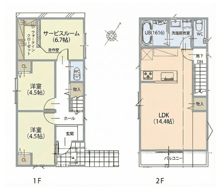 宝塚市仁川月見ガ丘　新築一戸建ての間取り