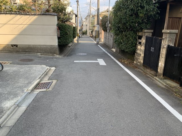 京都市北区紫竹北大門町　建築条件無し売土地の前面道路含む現地写真