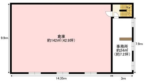 南傍島ビル貸倉庫事務所の間取り