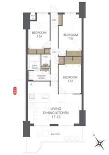 【間取り】コスモ舞子坂弐番館 