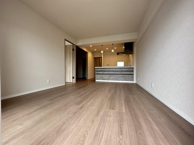 横浜・大口ハウスの居間・リビング|居間、リビングは解放感のあるカウンターキッチン採用しています。