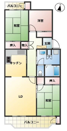 厚木リバーハイツの間取り