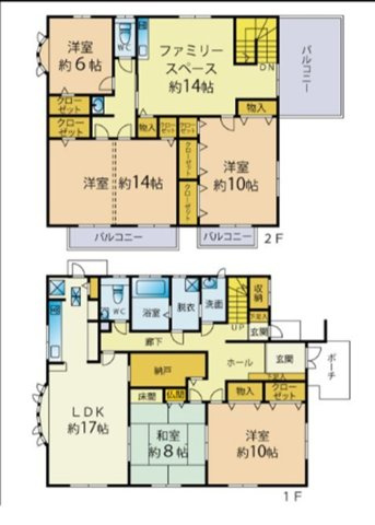 久留米市諏訪野町の中古一戸建の間取り
