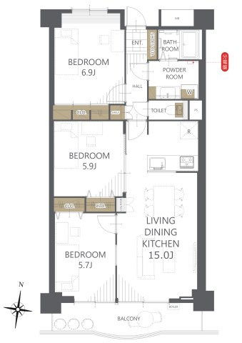 【間取り】プライムタウン木戸町 