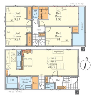 【間取り】 | 練馬区西大泉3期　全2棟　2号棟 | 練馬区西大泉3期　全2棟　2号棟