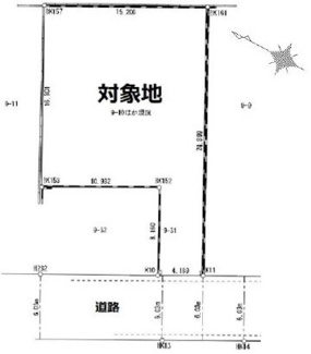 【土地図】 | 川越市熊野町　建築条件なし売地　「上福岡駅」徒歩12分　敷地87坪　【高階南小学区】
