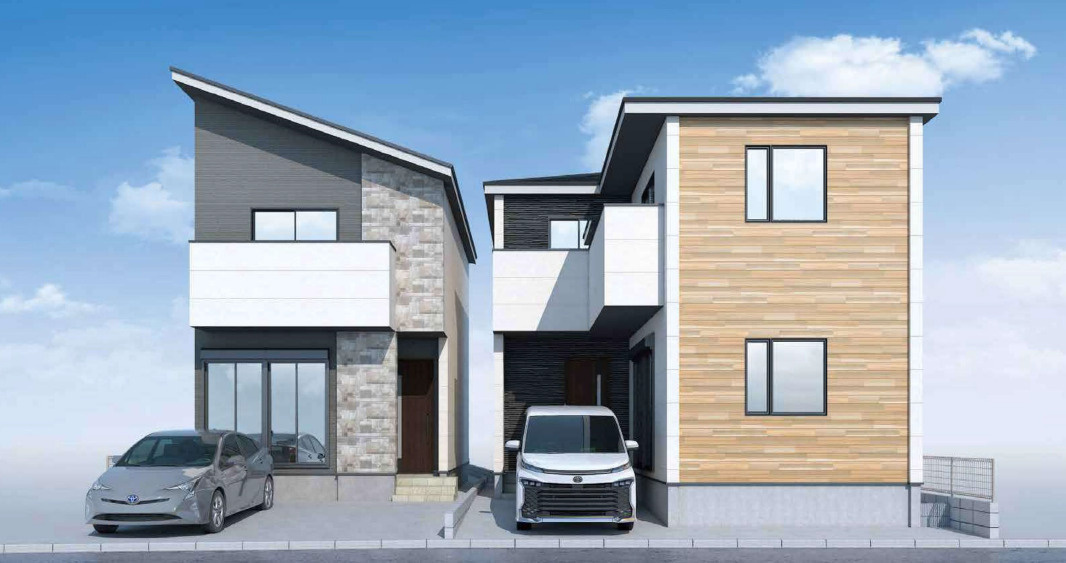 箕面市稲２丁目　新築戸建の外観パース