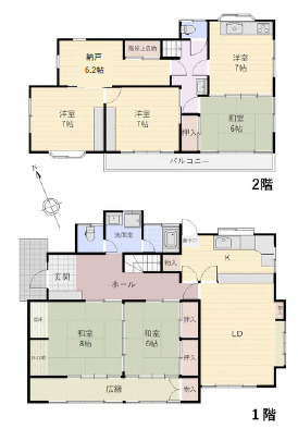 小田原市南鴨宮　中古戸建の間取り