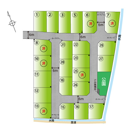 ライフフィールド西和佐Ⅶの区画図