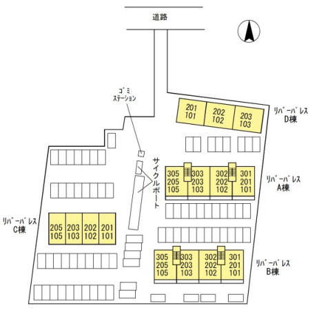 リバーパレスＣ棟の区画図