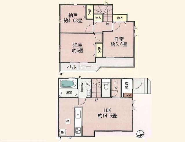【間取り】 | 川越市砂久保　全１棟 | 2SLDK