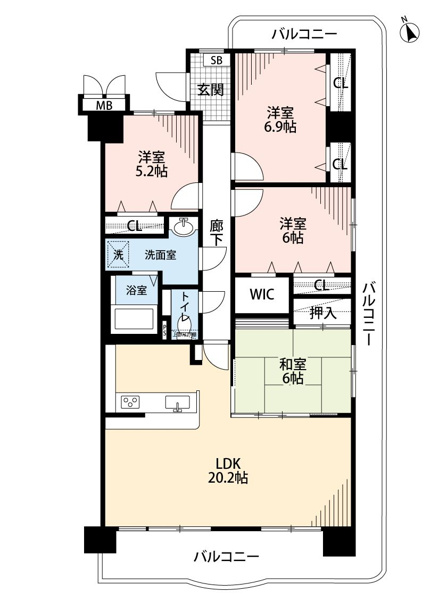 【間取り】 | サントノーレ福岡東☆仲介手数料無料☆