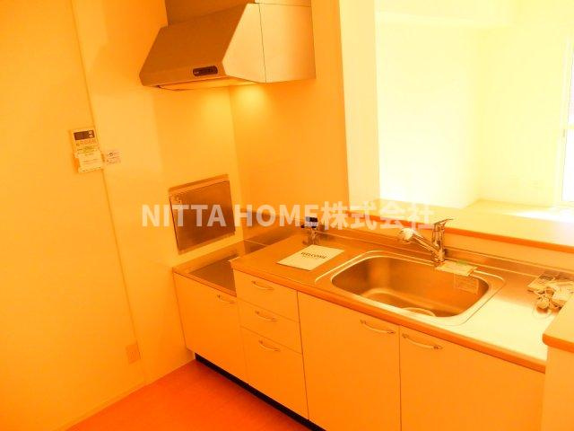 コンフォール・ヴィラＢ棟のキッチン|人気のカウンターキッチン♪ガスコンロ設置できます◎