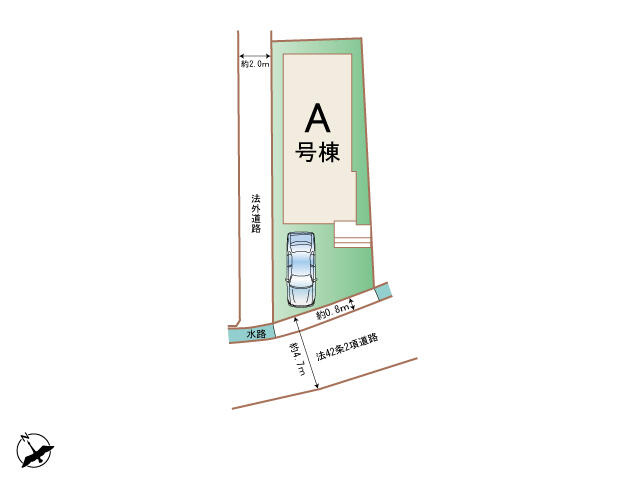 【区画図】 | 明石市大久保町西嶋（全1棟）A号棟　新築 | A号棟。