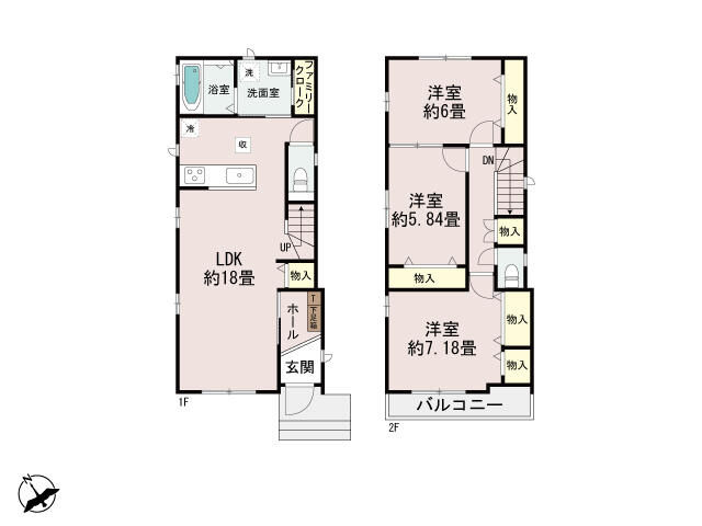 【間取り】 | 明石市大久保町西嶋（全1棟）A号棟　新築 | 3LDKです。