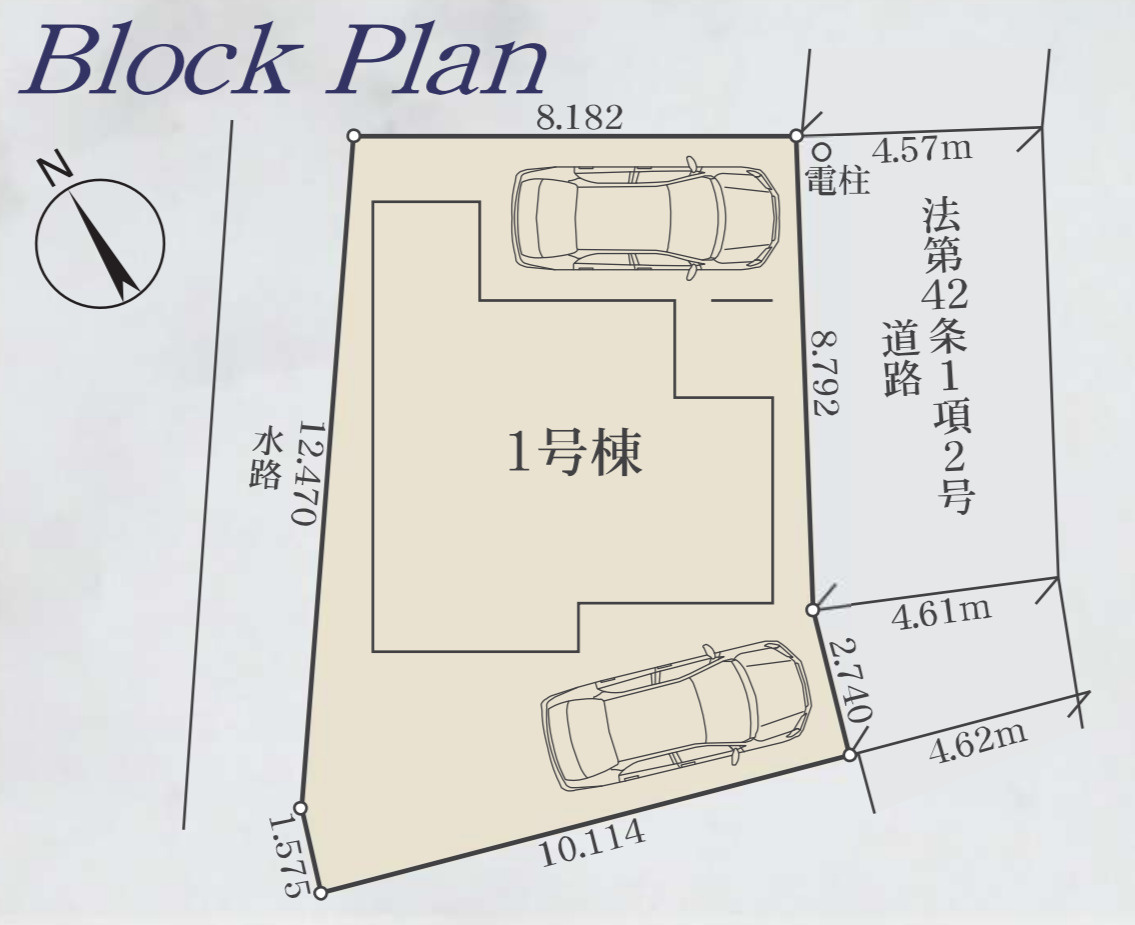 横浜市泉区和泉中央南２丁目 新築戸建て【仲介手数料無料】カースペース2台の区画図