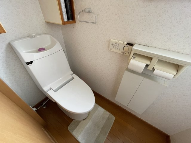 中古戸建・中古住宅　郡山市大槻町下町東　大槻小学校・大槻中学校のトイレ|収納豊富なトイレ。小窓もついているので換気採光◎収納も◎