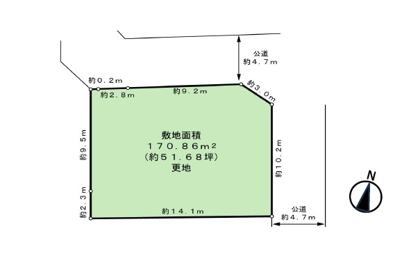 【土地図】 | 川越市野田町 | 51坪のゆとりある敷地です