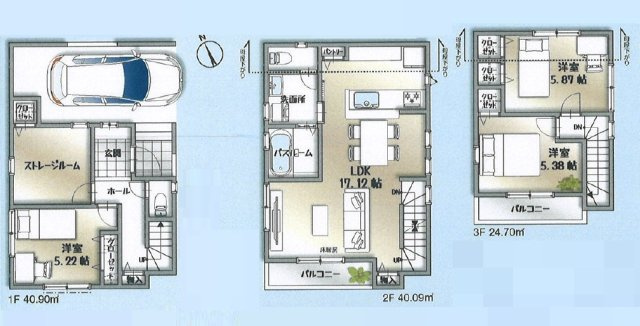 練馬区貫井4丁目　新築戸建の間取り|間取り図

現地ご見学希望・資料請求などお気軽にお問い合わせ下さい！
03-5990-5201