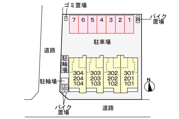 ジュジュヴェの駐車場