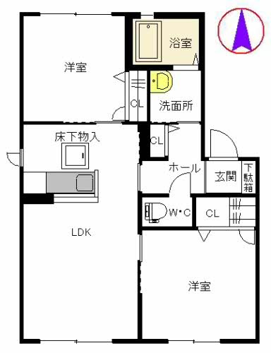 パンシオン・クレール　B棟の間取り