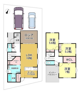 【間取り】 | 大津市雄琴5丁目11　新築戸建