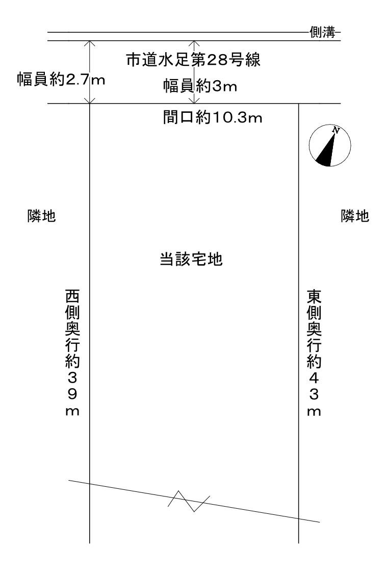 加古川市野口町水足　土地の土地図|約139.14坪です。