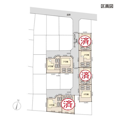 かすみがうら市下稲吉2期　新築戸建　4号棟の区画図