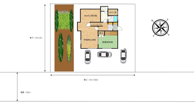 【区画図】 | 北見市桜町５丁目１０番地８　中古売家 | 【区画図】区画図です。