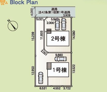 石岡市鹿の子第1　新築戸建　2号棟の区画図