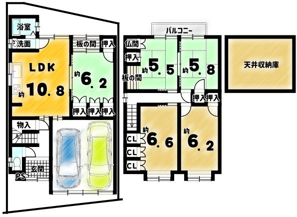 聚楽廻西町の間取り