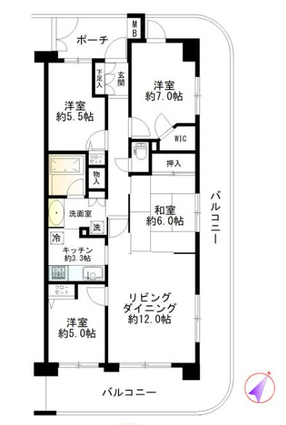 ゼファー北鴻巣オレンジステージの間取り