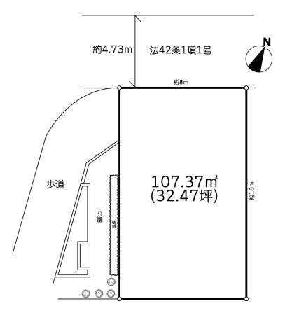 【土地図】 | 西東京市保谷町２丁目　売地 | 土地面積107.37ｍ2の整形地は建築条件がありません！