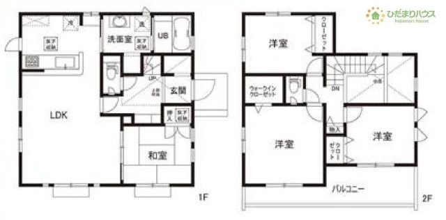 【間取り】 | 牛久市刈谷町4丁目　中古戸建 | 2部屋から出入り可能なバルコニー！