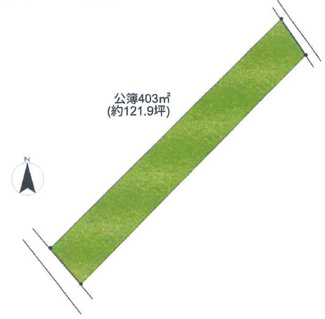 【土地図】 | 木更津市瓜倉　土地　巌根駅 | セカンドハウス、別荘、レジャーの拠点に！！海まで徒歩約2分♪
土地約121坪！
※建築時要セットバック