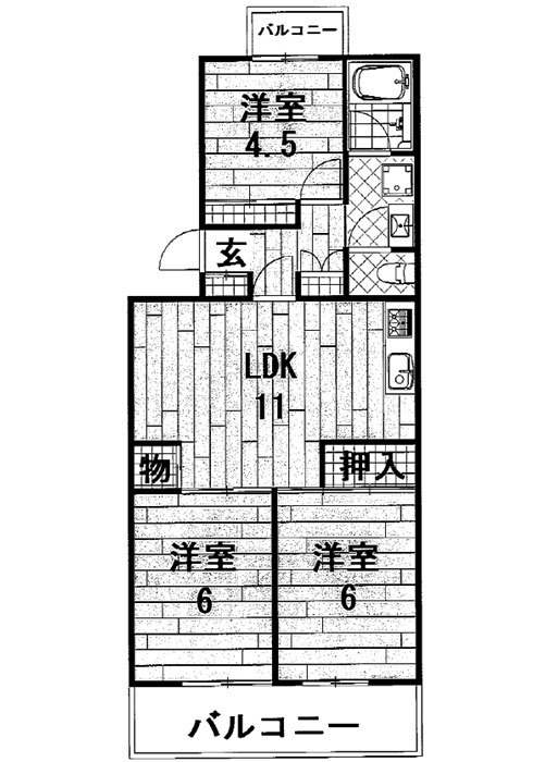 エメラルドマンション府中の間取り