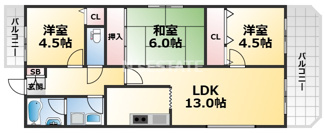 【間取り】 | カルム湊川