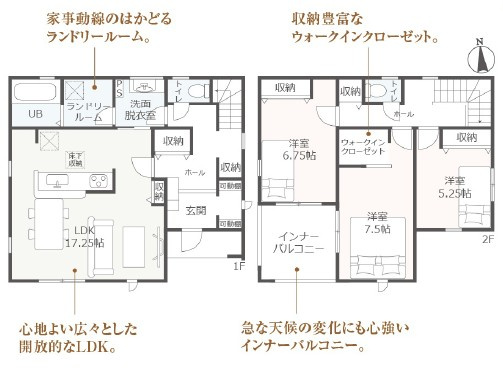 【間取り】 | 清水区三保7期　新築戸建　2号棟 | 使い勝手の良い3LDK♪お子様の成長に合わせて使うお部屋を選べます♪