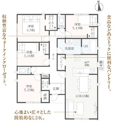 【間取り】 | 清水区三保7期　新築戸建　1号棟 | 使い勝手の良い4LDK♪お子様の成長に合わせて使うお部屋を選べます♪