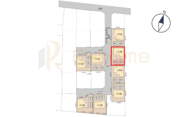 かすみがうら市下稲吉2期　新築戸建て　2号棟の区画図|大きなお買い物だからこそ、メリット・デメリットを伝えさせて頂きます。
R-homeにお任せください♪