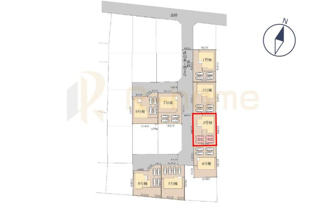 かすみがうら市下稲吉2期　新築戸建て　3号棟の区画図|大きなお買い物だからこそ、メリット・デメリットを伝えさせて頂きます。
R-homeにお任せください♪
