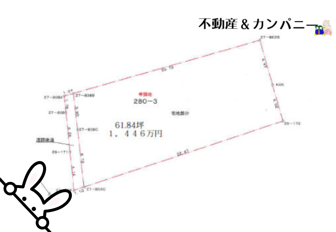 松前町神崎の売土地の土地図
