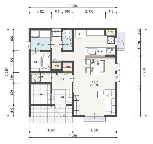 鴨部　１号地　建築条件付き　売土地　（全5区画）の参考プラン|1Ｆ　