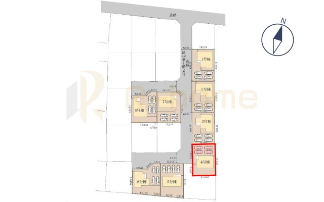 かすみがうら市下稲吉2期　新築戸建て　4号棟の区画図|大きなお買い物だからこそ、メリット・デメリットを伝えさせて頂きます。
R-homeにお任せください♪