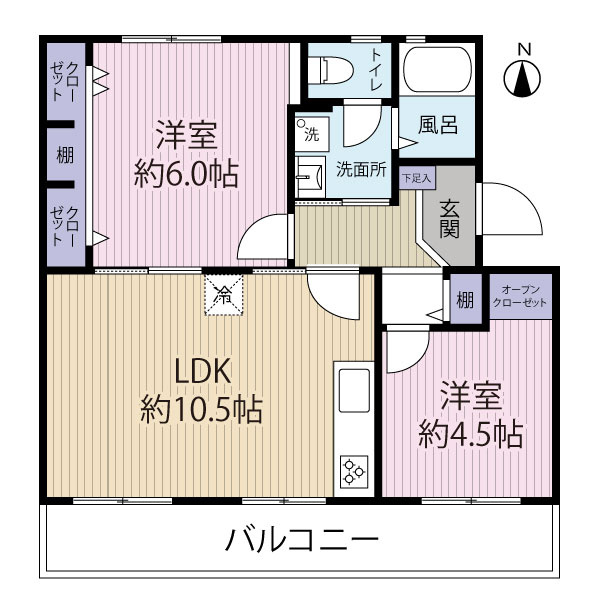 全室洋室の間取りです。