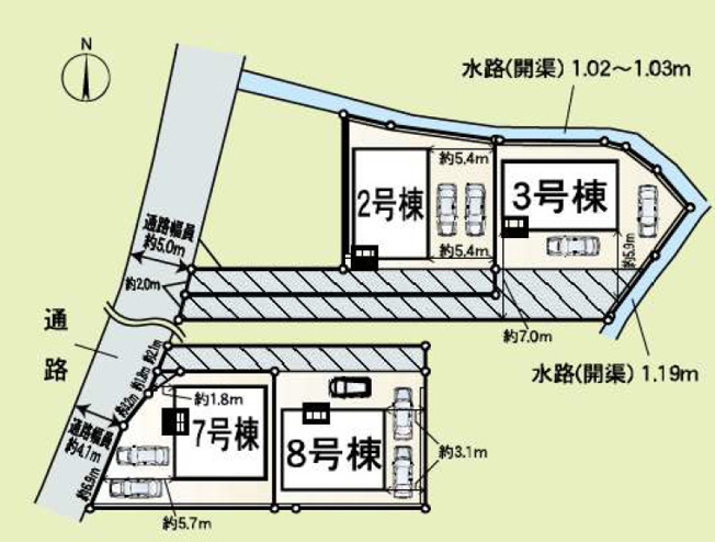 【区画図】 | 明石市大久保町谷八木第６　1期（全4）8号棟 | 8号棟。